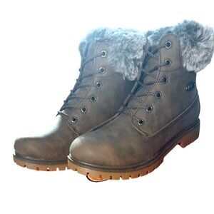 Lugz Womens Rucker Hi Fur Boots Size 9M Walnut Slip-Resistant Lugz‎ Footwear
